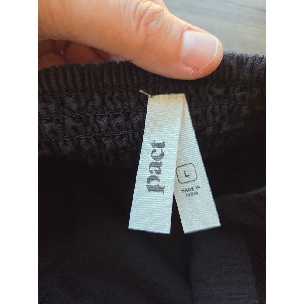 Pact Organic Cotton Linen Maxi Dress Womens L Black Square Neck Boho Minimalist - Picture 8 of 12